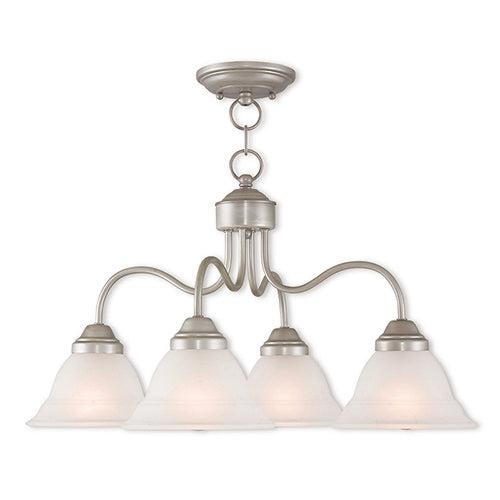 Livex Lighting Wynnewood 4 Light BS Dinette Chandelier/Semi Flush
