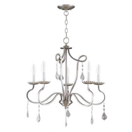 Livex Lighting Callisto 5 Light Brushed Nickel Chandelier