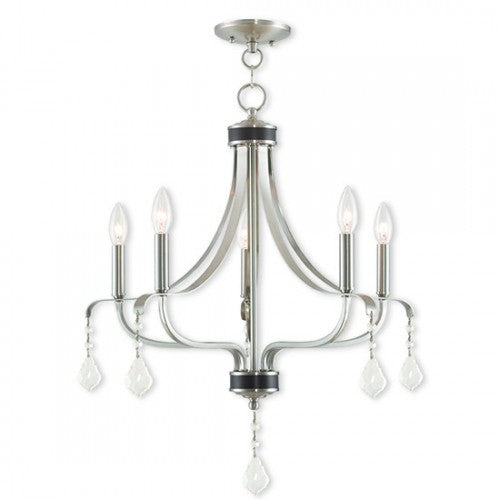 Livex Lighting Laurel 5 Light Brushed Nickel Chandelier