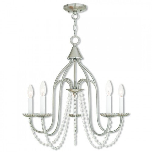 Livex Lighting Alessia 5 Light Brushed Nickel Chandelier