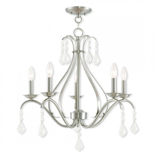 Livex Lighting Caterina 5 Light Brushed Nickel Chandelier