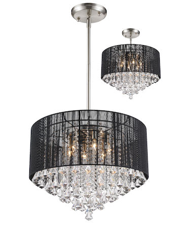 Z-Lite Aura 6 Light Pendant 890-24BK-C