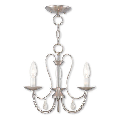 Livex Lighting Mirabella 3 Light Brushed Nickel Chandelier