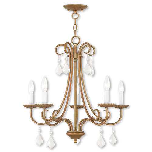 Livex Lighting Daphne 5 Light Antique Gold Leaf Chandelier