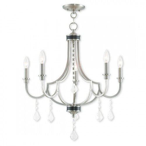Livex Lighting Glendale 5 Light Brushed Nickel Chandelier