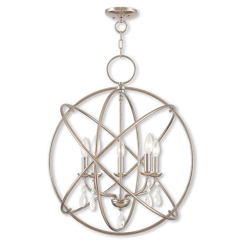 Livex Lighting Aria 5 Light Polished Nickel Chandelier