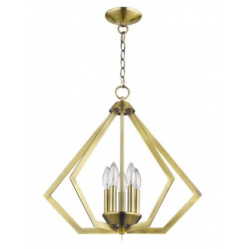 Livex Lighting Prism 5 Light Antique Brass Chandelier
