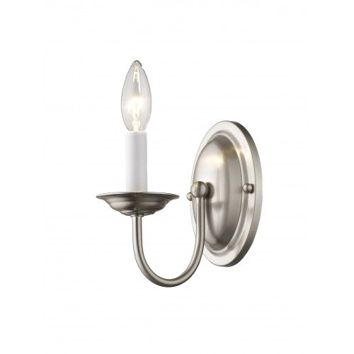 Livex Lighting Home Basics 1 Light Brushed Nickel Wall Sconce