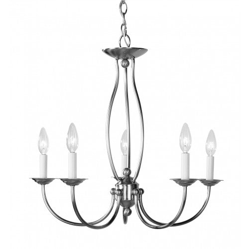 Livex Lighting Home Basics 5 Light Brushed Nickel Chandelier