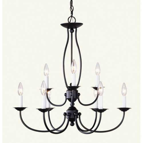 Livex Lighting Home Basics 9 Light Bronze Chandelier