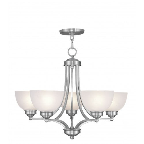 Livex Lighting Somerset 5 Light Brushed Nickel Chandelier