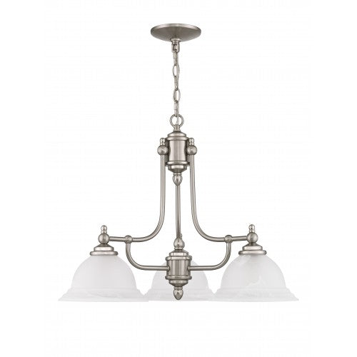 Livex Lighting North Port 3 Light Brushed Nickel Chandelier