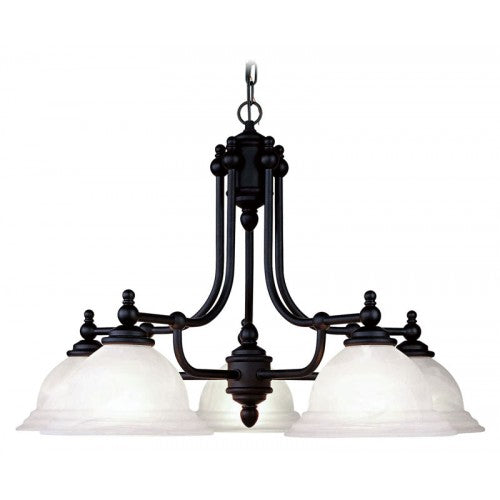 Livex Lighting North Port 5 Light Black Chandelier