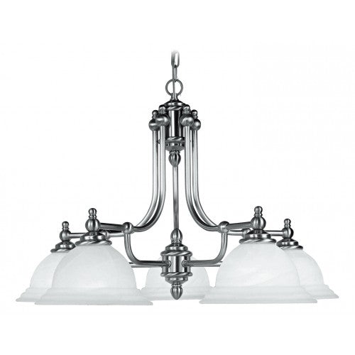 Livex Lighting North Port 5 Light Brushed Nickel Chandelier