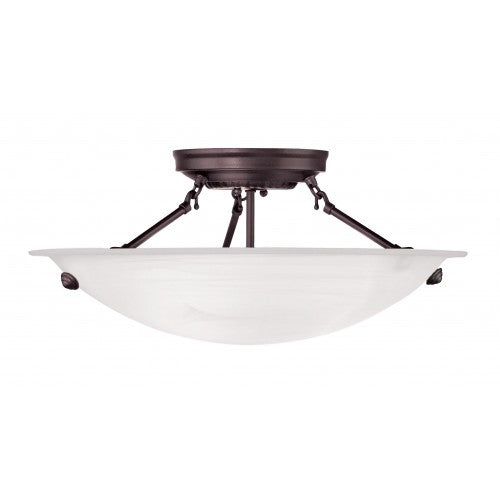 Livex Lighting Oasis 3 Light Bronze Ceiling Mount
