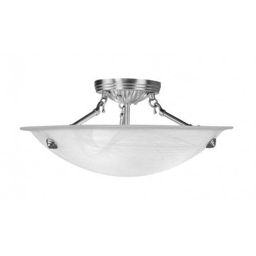 Livex Lighting Oasis 3 Light Brushed Nickel Ceiling Mount