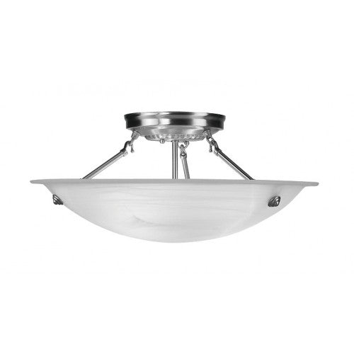 Livex Lighting Oasis 3 Light Brushed Nickel Ceiling Mount