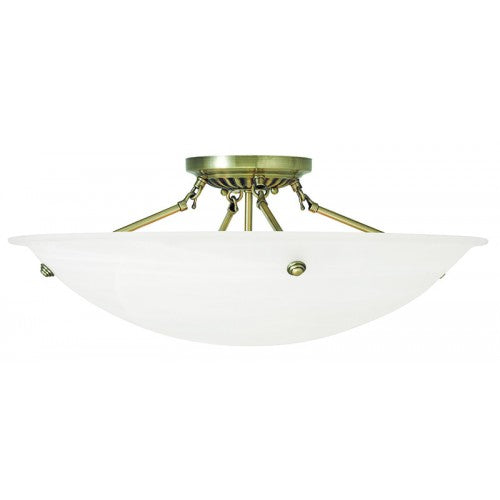 Livex Lighting Oasis 4 Light Antique Brass Ceiling Mount