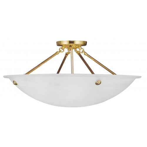 Livex Lighting Oasis 4 Light Polished Brass Ceiling Mount