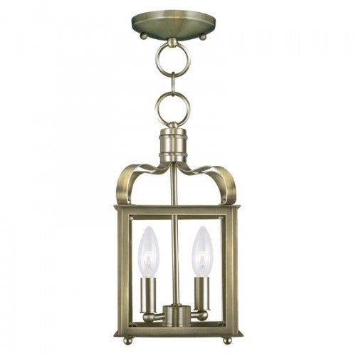 Livex Lighting Garfield 2 Light AB Chain Hang/Ceiling Mount