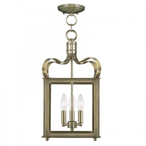 Livex Lighting Garfield 3 Light AB Chain Hang/Ceiling Mount