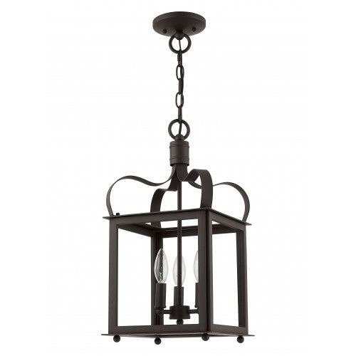 Livex Lighting Garfield 3 Light Bronze Chain Hang/Ceiling Mount