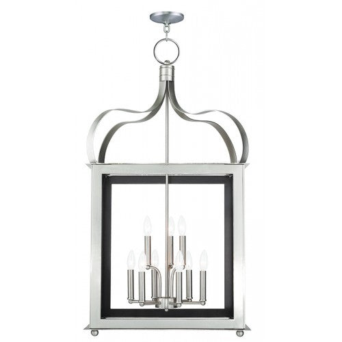 Livex Lighting Garfield 6 Light + 3 Light Brushed Nickel Lantern