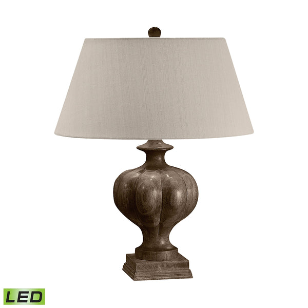 Bonita Fluted Dark Solid Wood LED Table Lamp