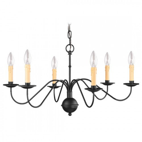 Livex Lighting Heritage 6 Light Black Chandelier