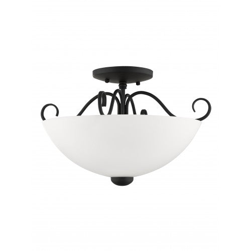 Livex Lighting Heritage 2 Light Black Ceiling Mount