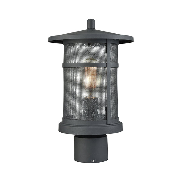 Aspen Lodge 1 Light Outdoor Post Mount In Textured Matte Black