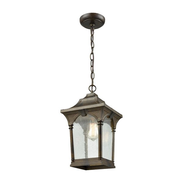 Loringdale 1 Light Outdoor Wall Sconce In Hazelnut Bronze With Clear Seedy Glass