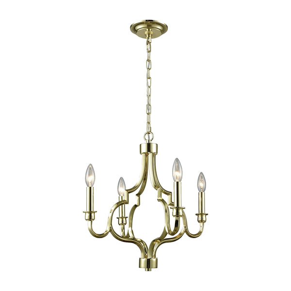 Livonia 4 Light Chandelier In Polished Gold