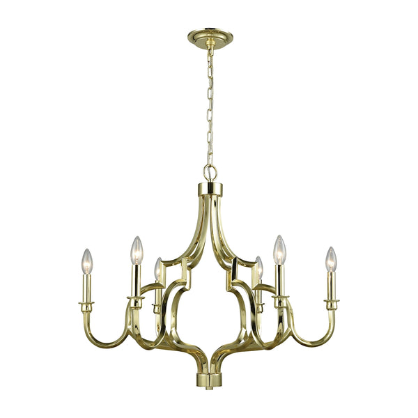 Livonia 6 Light Chandelier In Polished Gold
