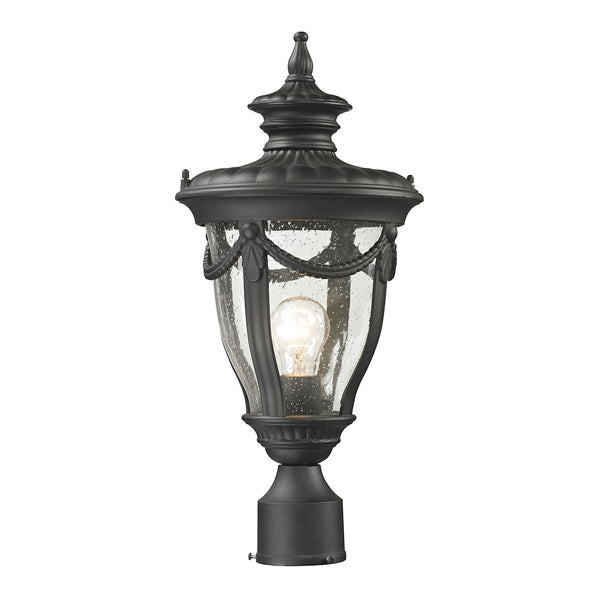 Anise 1 Light Outdoor Post Light In Textured Matte Black