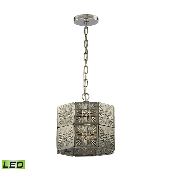 Glass Tile 1 Light LED Pendant In Polished Chrome