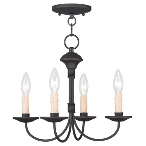 Livex Lighting Heritage 4 Light BK Mini Chandelier/Ceiling Mount