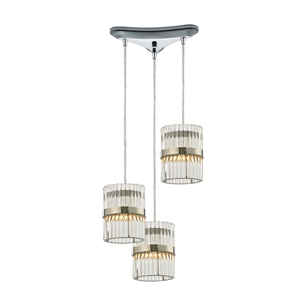 Nescott 3 Light Pendant In Polished Chrome