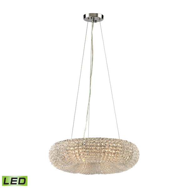 Crystal Ring 6 Light LED Chandelier In Polished Chrome