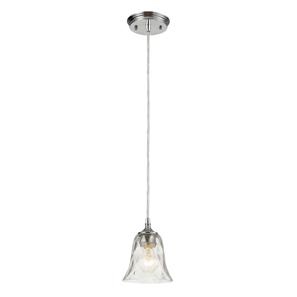 Darien 1 Light Pendant In Polished Chrome And Clear Glass