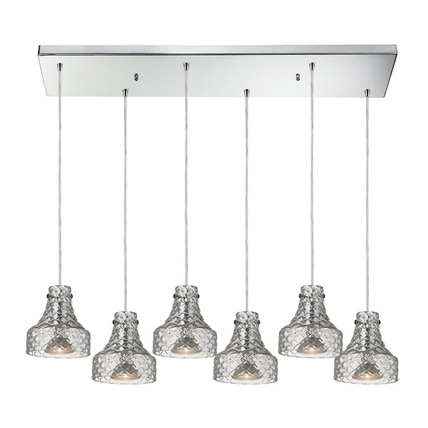 Danica 6 Light Pendant In Polished Chrome