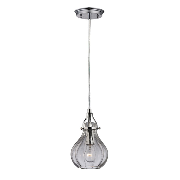 Danica 1 Light Pendant In Polished Chrome And Clear Glass