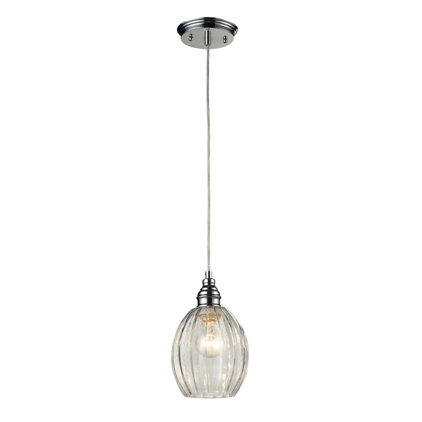 Danica 1 Light Pendant In Polished Chrome And Clear Glass