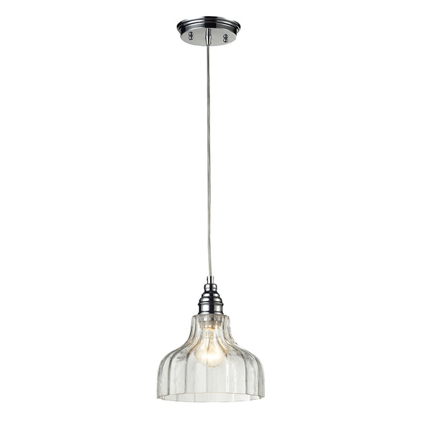Danica 1 Light Pendant In Polished Chrome And Clear Glass