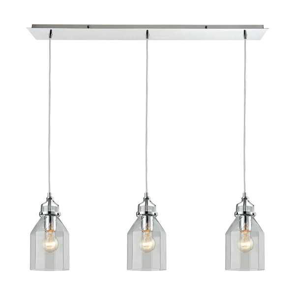 Danica 3 Light Linear Pendant In Polished Chrome