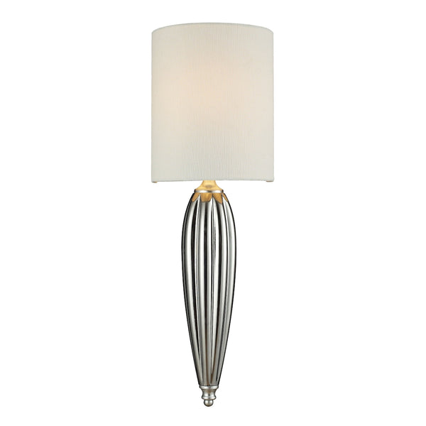 Martique 1 Light Wall Sconce In Chrome And Silver Leaf