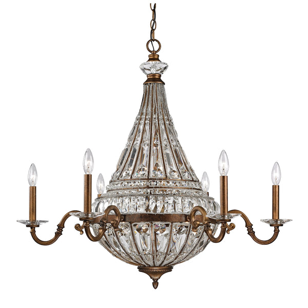 Empire 14 Light Chandelier In Mocha And Clear Crystal