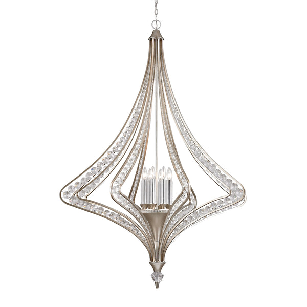 Ventoux 8 Light Chandelier In Satin Silver And Clear Crystal