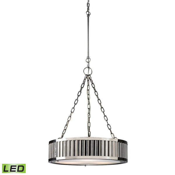 Linden Manor 3 Light LED Pendant In Polished Nickel