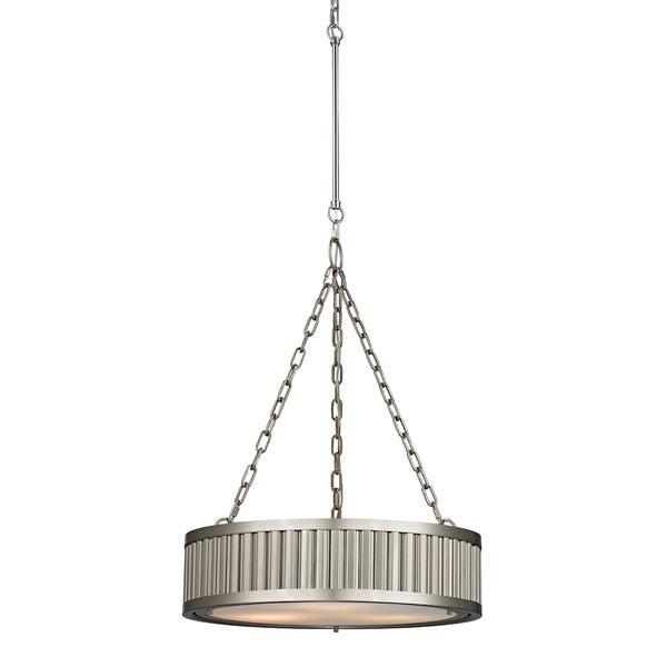 Linden Manor 3 Light Pendant In Brushed Nickel